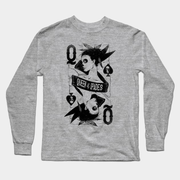 Card Queen Long Sleeve T-Shirt by machmigo